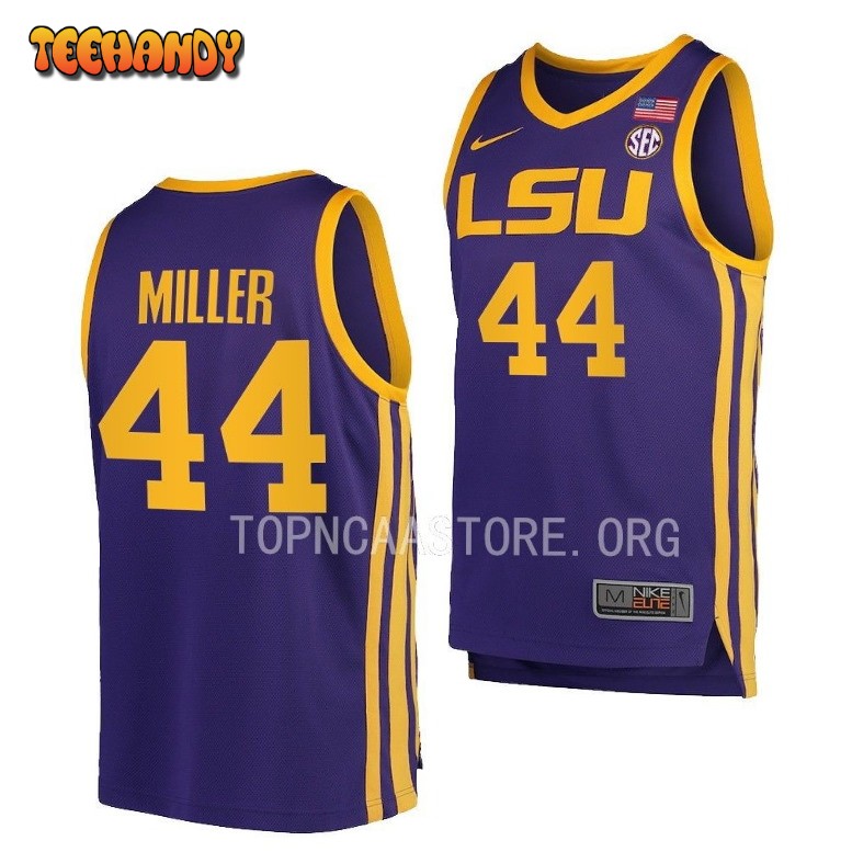 LSU Tigers Adam Miller 2023 Purple College Basketball Jersey