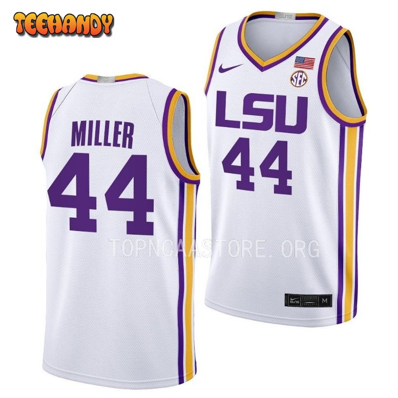 LSU Tigers Adam Miller 2023 White Limited College Basketball Jersey