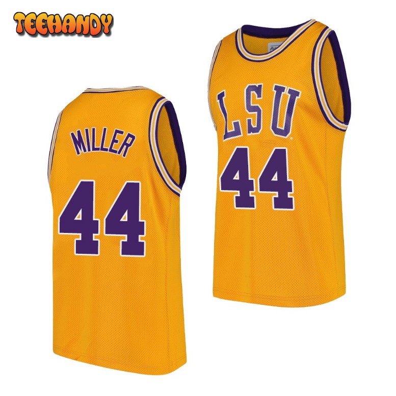 LSU Tigers Adam Miller Gold Replica College Basketball Jersey