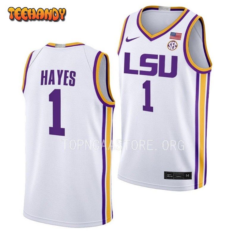 LSU Tigers Cam Hayes 2023 White Limited College Basketball Jersey