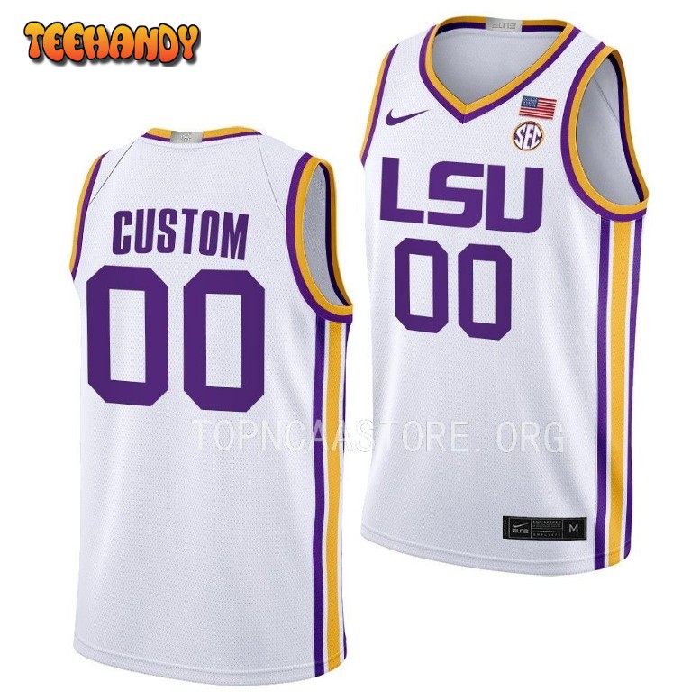 LSU Tigers Custom 2023 White Limited College Basketball Jersey