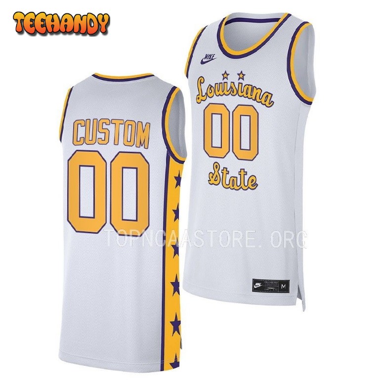 LSU Tigers Custom 2023 White Replica College Basketball Jersey