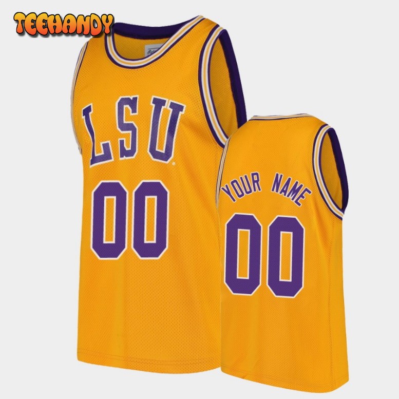 LSU Tigers Custom Gold Replica College Basketball Jersey