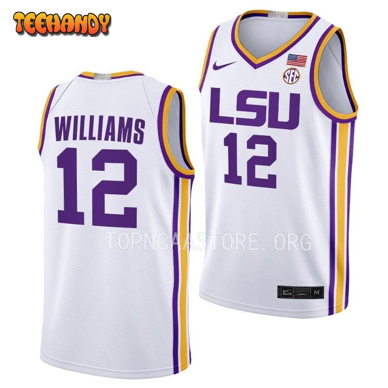 LSU Tigers KJ Williams 2023 White Limited College Basketball Jersey