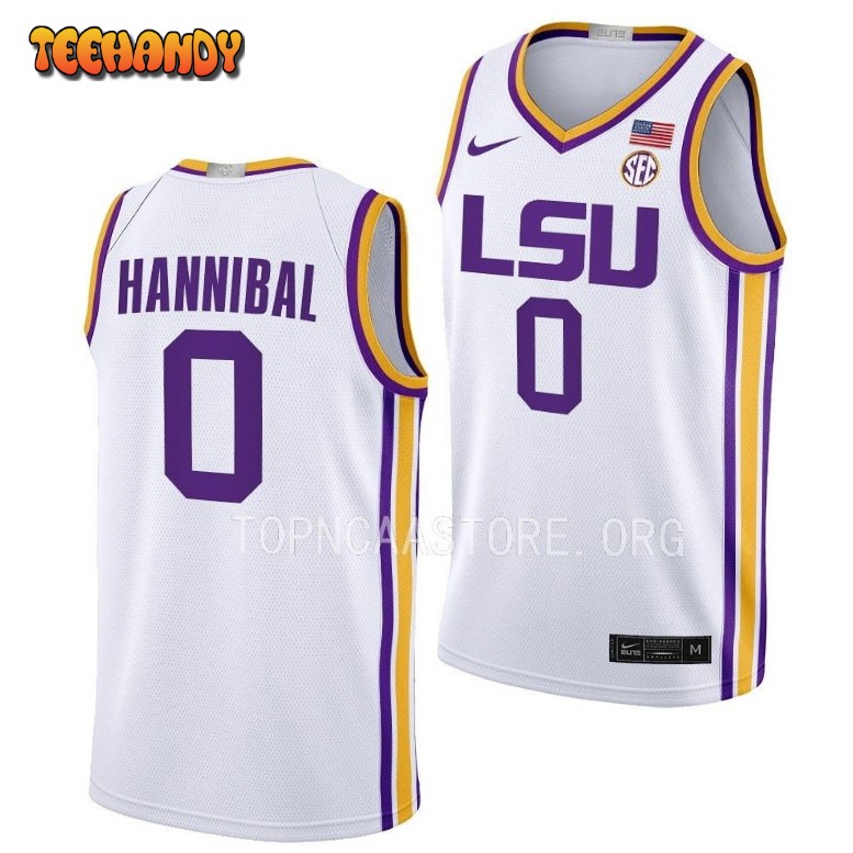 LSU Tigers Trae Hannibal 2023 White Limited College Basketball Jersey