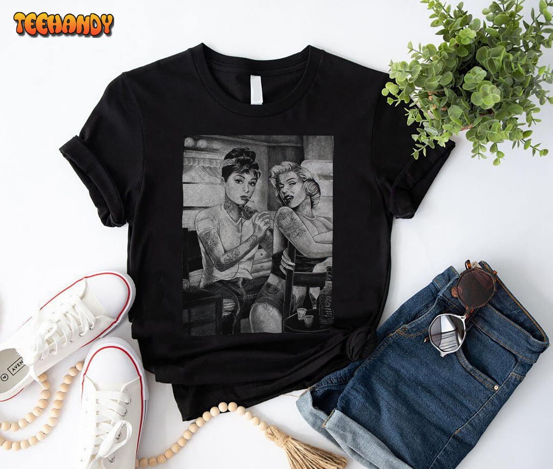 Marilyn Monroe & Audrey Hepburn Tattooed Twins T-Shirt