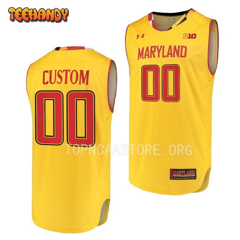 Maryland Terrapins Custom 2023 Gold Alternate College Basketball Jersey