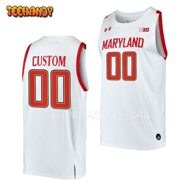 Maryland Terrapins Custom 2023 White Home College Basketball Jersey