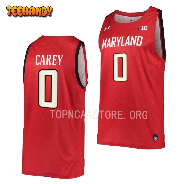 Maryland Terrapins Don Carey 2023 Red Away College Basketball Jersey