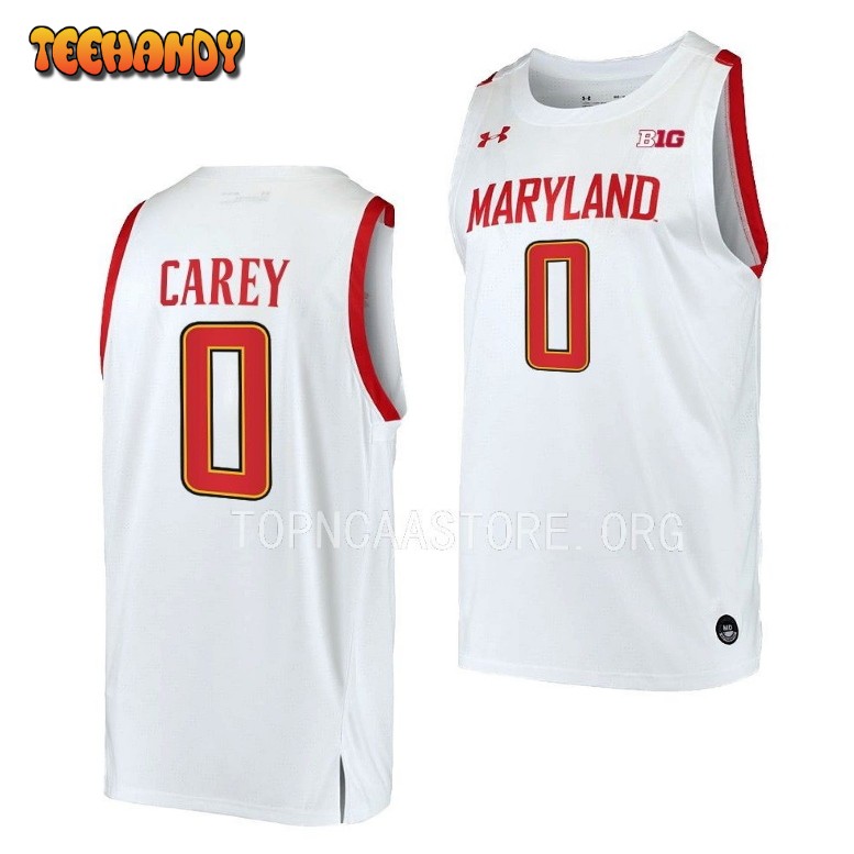 Maryland Terrapins Don Carey 2023 White Home College Basketball Jersey