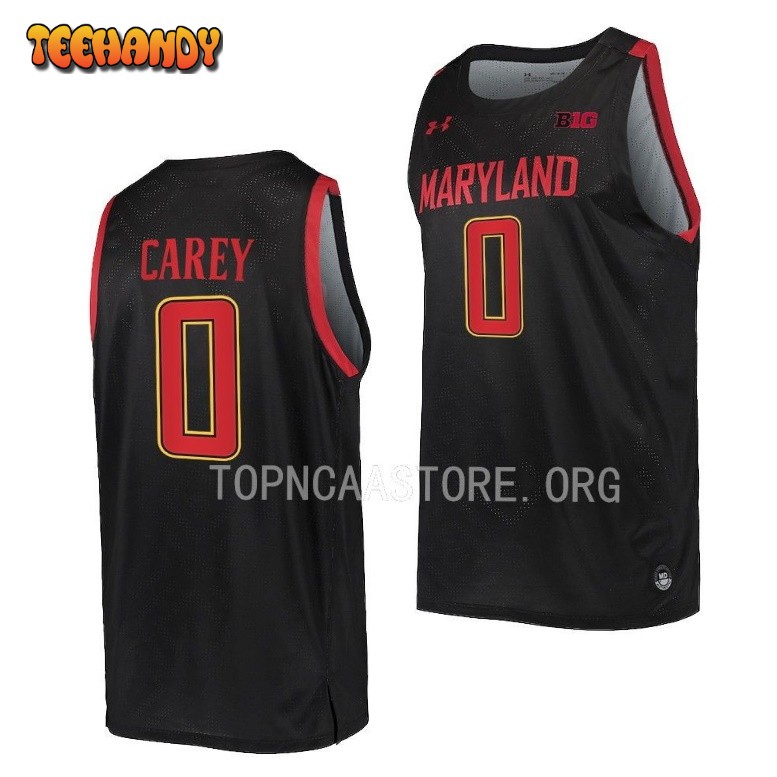 Maryland Terrapins Don Carey Black Replica College Basketball Jersey