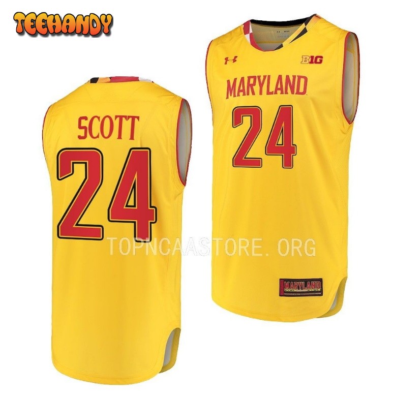 Maryland Terrapins Donta Scott 2023 Gold Alternate College Basketball Jersey