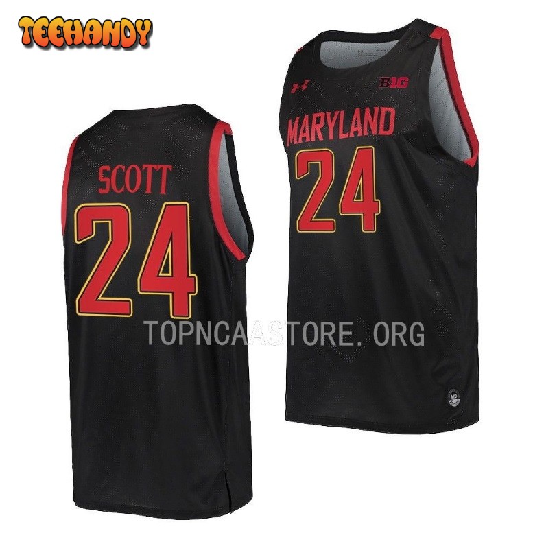 Maryland Terrapins Donta Scott Black Replica College Basketball Jersey