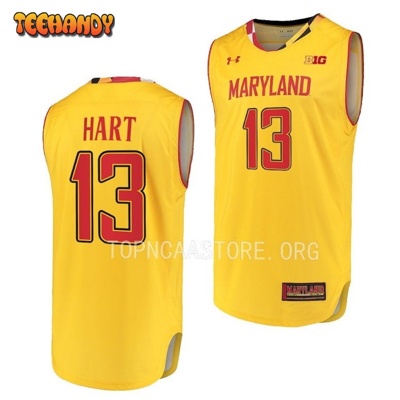 Maryland Terrapins Hakim Hart 2023 Gold Alternate College Basketball Jersey