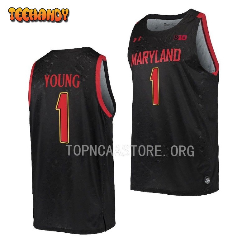 Maryland Terrapins Jahmir Young Black Replica College Basketball Jersey