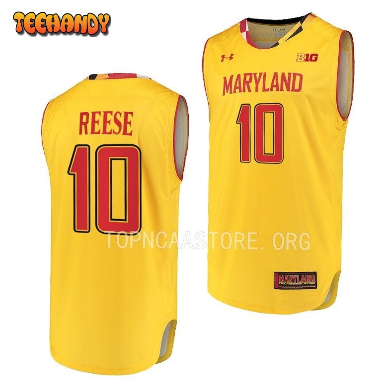 Maryland Terrapins Julian Reese 2023 Gold Alternate College Basketball Jersey