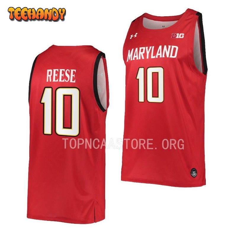 Maryland Terrapins Julian Reese 2023 Red Away College Basketball Jersey