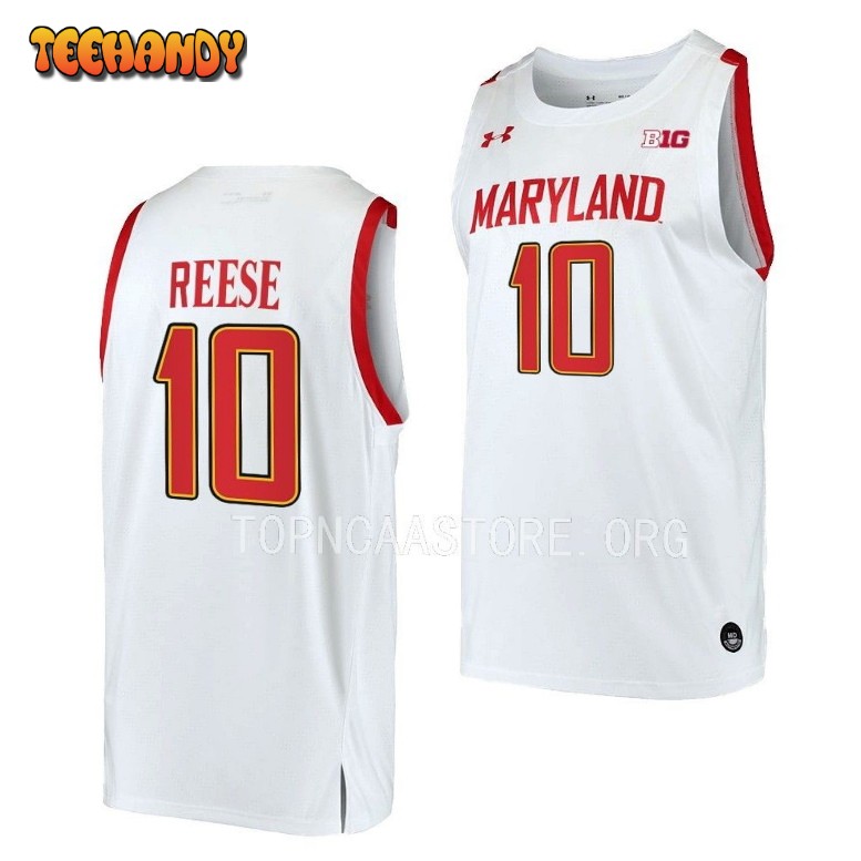 Maryland Terrapins Julian Reese 2023 White Home College Basketball Jersey