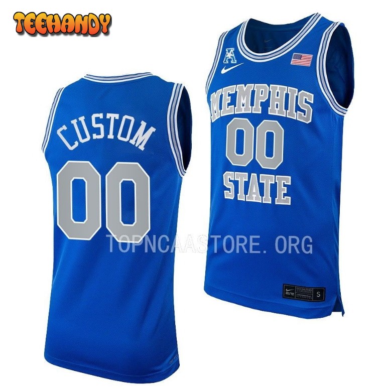 Memphis Tigers Custom Blue Throwback College Basketball Jersey