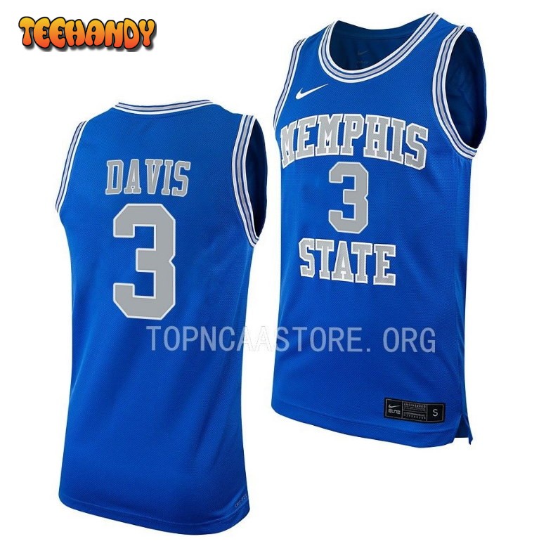 Memphis Tigers Kendric Davis 2023 Royal Replica College Basketball Jersey