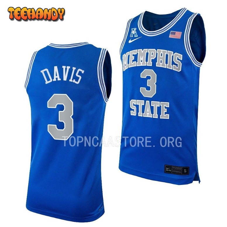 Memphis Tigers Kendric Davis Blue Throwback College Basketball Jersey