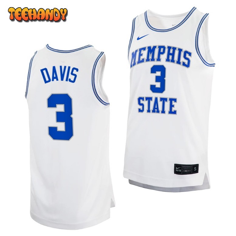 Memphis Tigers Kendric Davis White Retro College Basketball Jersey