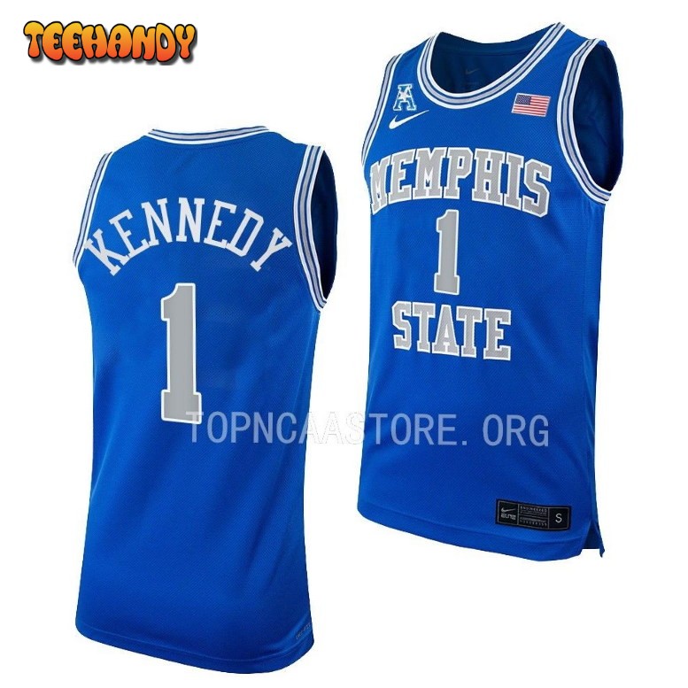 Memphis Tigers Keonte Kennedy Blue Throwback College Basketball Jersey