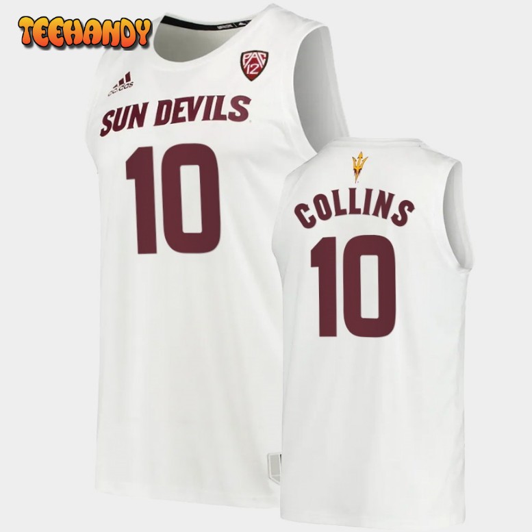 Men’s Arizona State Sun Devils Frankie Collins White Jersey