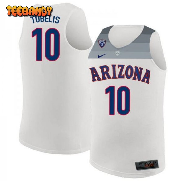 Men’s Arizona Wildcats University of Azuolas Tubelis White Jersey