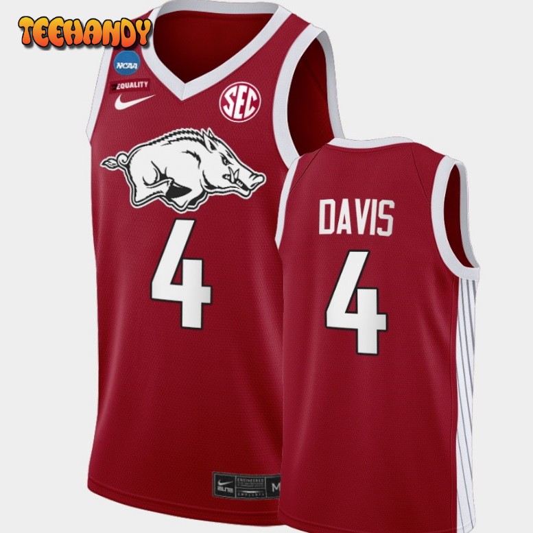 Men’s Arkansas Razorbacks Davonte Davis Red March Madness Elite Jersey