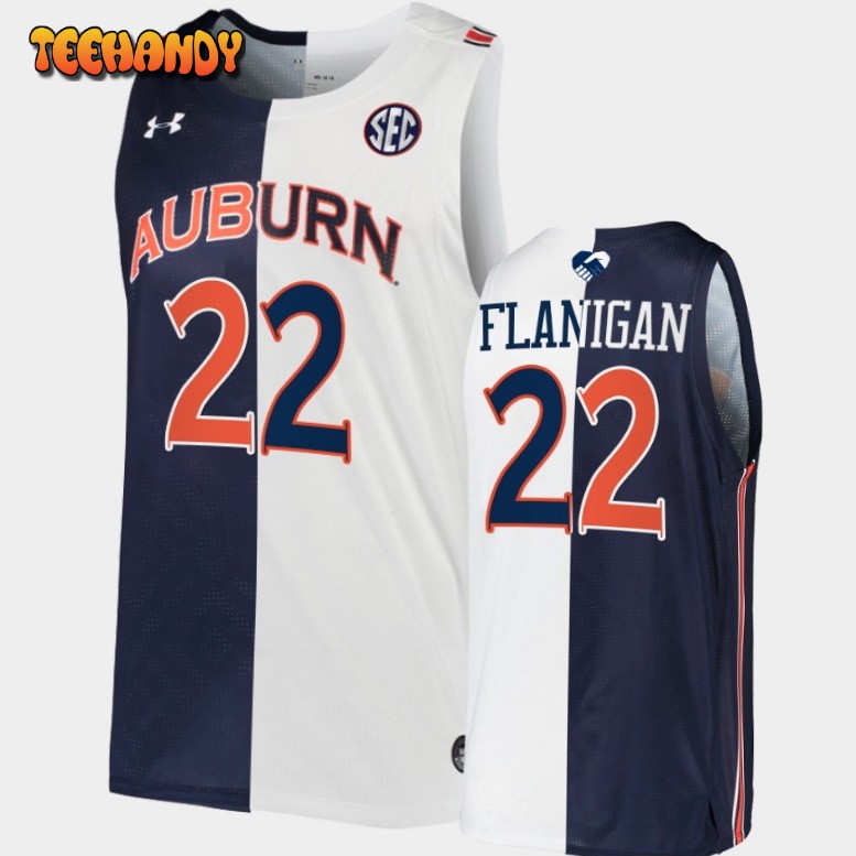 Men’s Auburn Tigers Allen Flanigan Navy White 2022 Split Edition Jersey