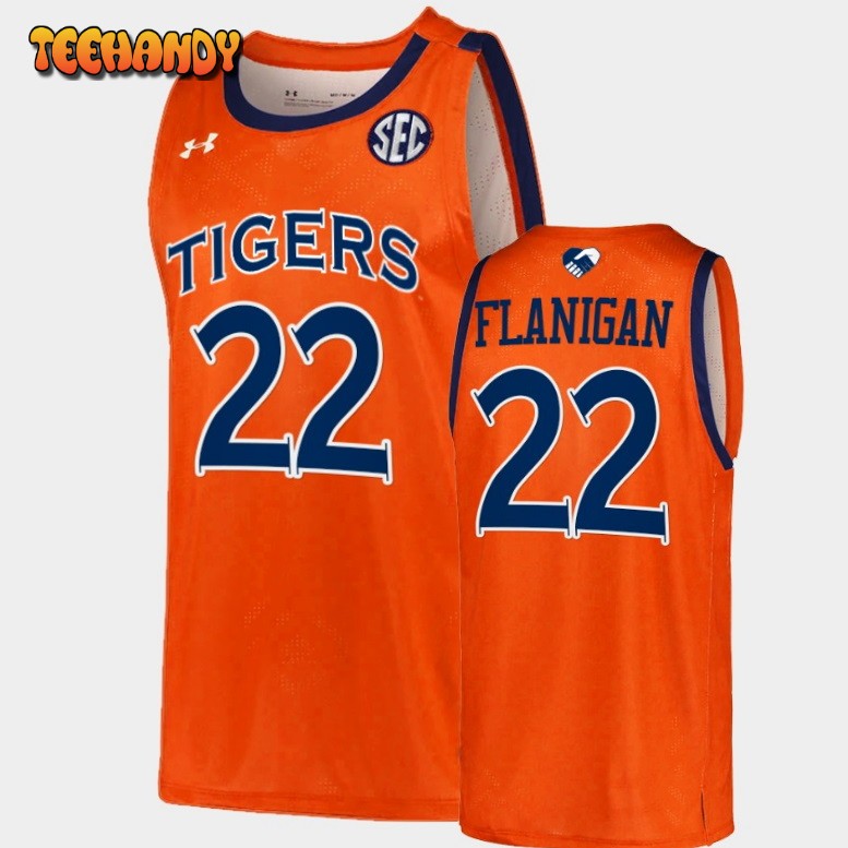 Men’s Auburn Tigers Allen Flanigan Orange College Basketball Jersey