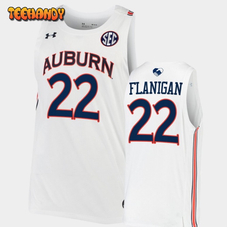 Men’s Auburn Tigers Allen Flanigan White College Basketball Jersey