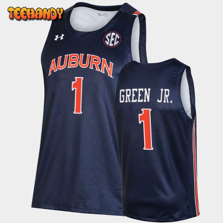 Men’s Auburn Tigers Wendell Green Jr. Navy College Basketball Jersey