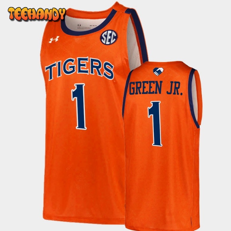 Men’s Auburn Tigers Wendell Green Jr. Orange College Basketball Jersey