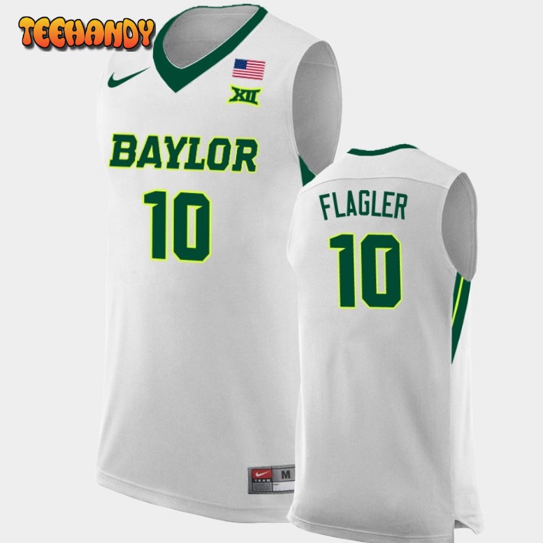 Men’s Baylor Bears Adam Flagler White College Basketball Replica Jersey