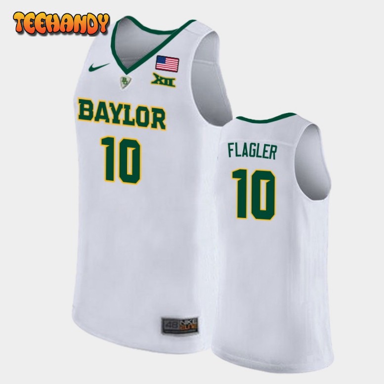 Men’s Baylor Bears Adam Flagler White Replica Basketball Jersey