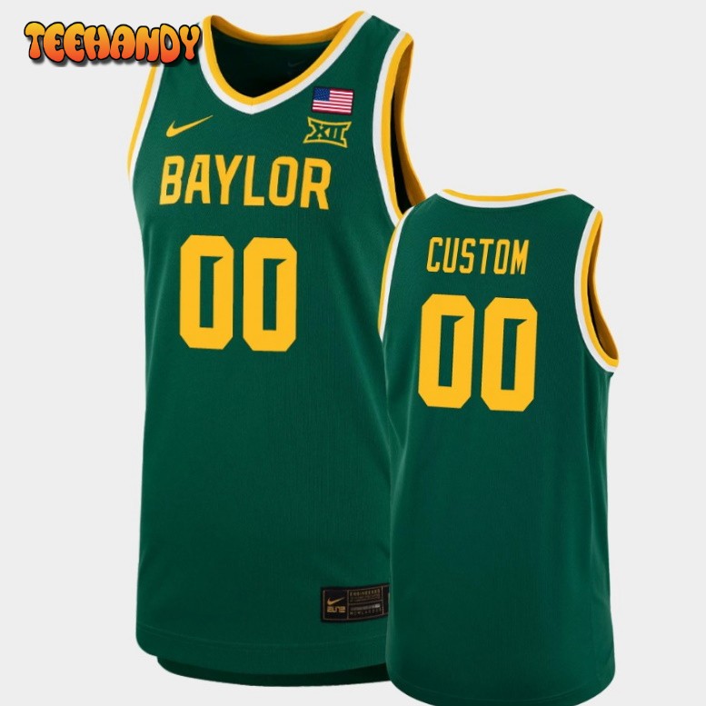 Men’s Baylor Bears Custom Green College Basketball Replica Jersey