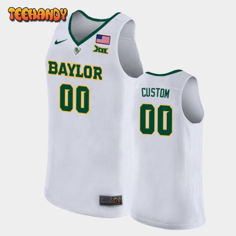 Men’s Baylor Bears Custom White College Basketball Replica Jersey