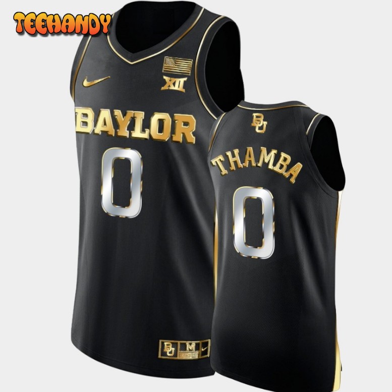 Men’s Baylor Bears Flo Thamba Black Golden Authentic Jersey