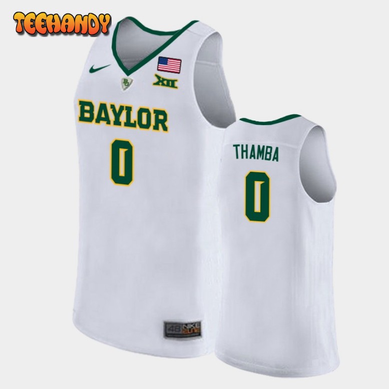 Men’s Baylor Bears Flo Thamba White Replica Basketball Jersey