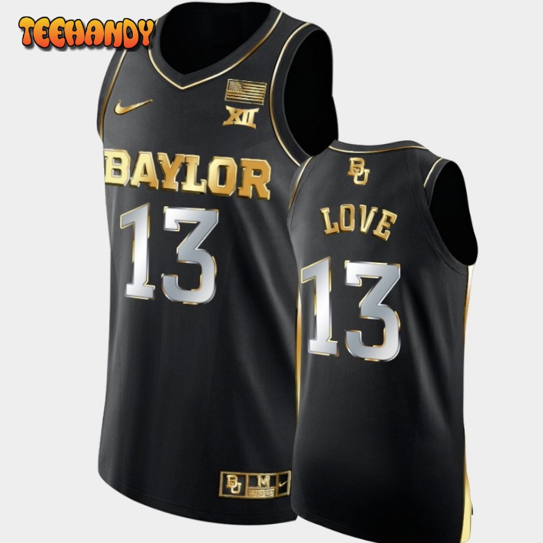 Men’s Baylor Bears Langston Love Black Golden Edition Authentic Jersey