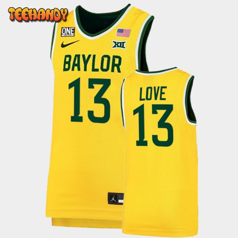 Men’s Baylor Bears Langston Love Gold College Basketball Jersey