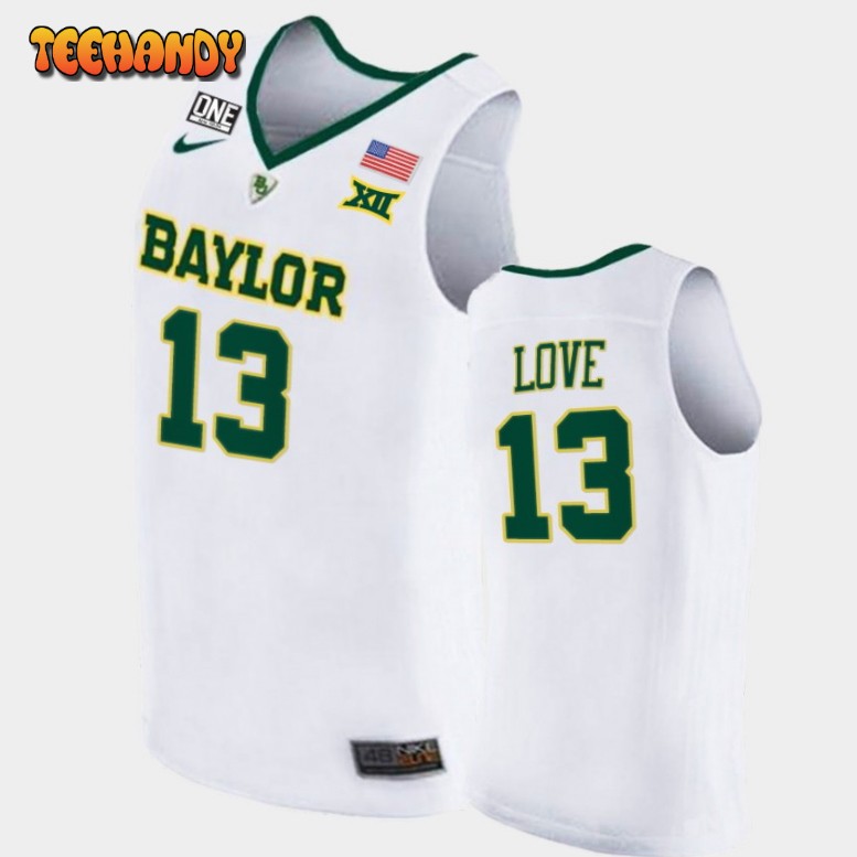 Men’s Baylor Bears Langston Love White College Basketball Replica Jersey