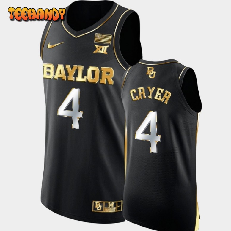 Men’s Baylor Bears LJ Cryer Black Golden Edition Authentic Jersey