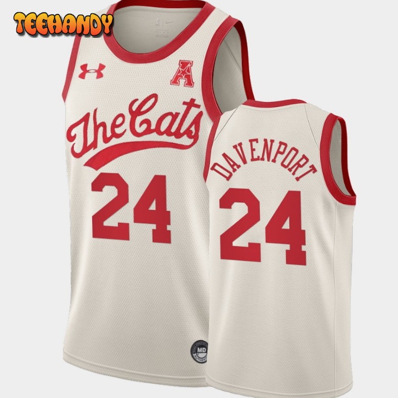 Men’s Cincinnati Bearcats Jeremiah Davenport White Throwback 70s The Cats Jersey