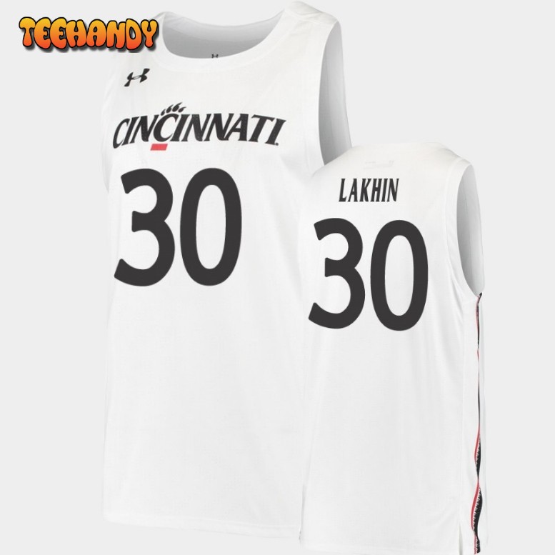 Men’s Cincinnati Bearcats Viktor Lakhin White Replica Jersey