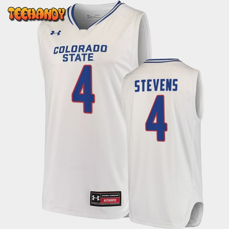 Men’s Colorado State Rams Isaiah Stevens White College Basketball Jersey