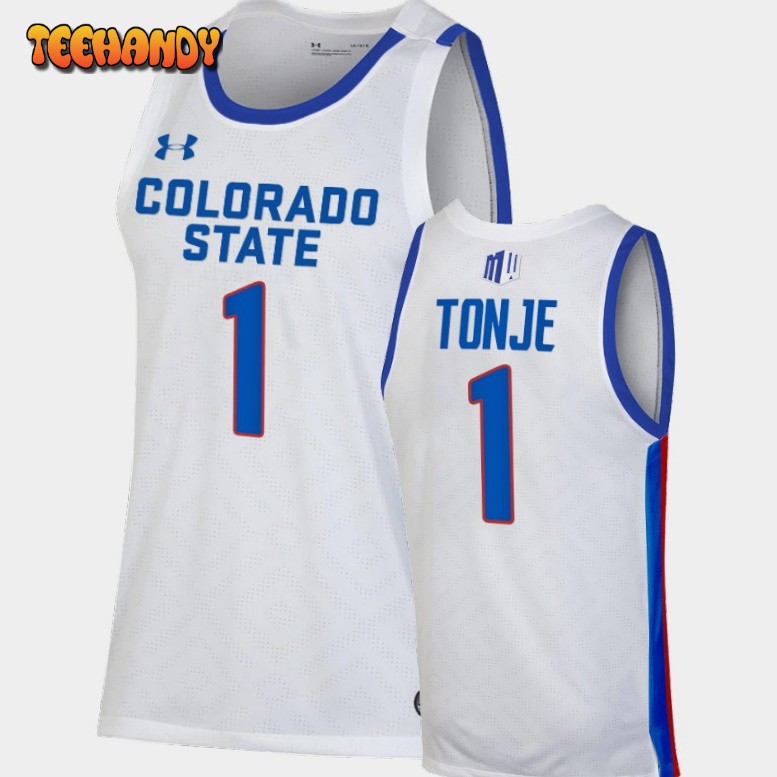 Men’s Colorado State Rams John Tonje White 2022 Pride College Basketball Jersey