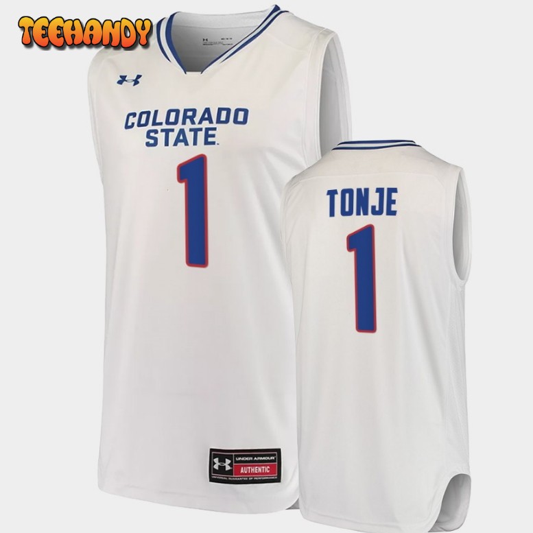 Men’s Colorado State Rams John Tonje White College Basketball Jersey